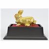 Image 5 : 24K Gold Gilt Bronze Glass Display The Easter Rabbit Bunny Sculpture Statue Gift