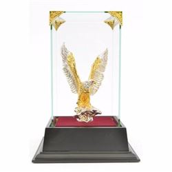 Art Deco 24K Gold Plated American Bald Eagle Bronze Sculpture Figrine Figure