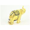 Image 3 : Miniature Vienna Bronze Elephant with Cubic Zirconia 24K Gold Bronze Sculpture
