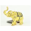 Image 6 : Miniature Vienna Bronze Elephant with Cubic Zirconia 24K Gold Bronze Sculpture