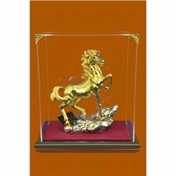 Racing Horse Man Trainer Equestrian Artwork Bronze Marble Statue Sculpture 24k