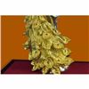 Image 6 : 24K Gold Silver Gold Plated Bronze Peacock with Rhinestone Sculpture Statue Deal