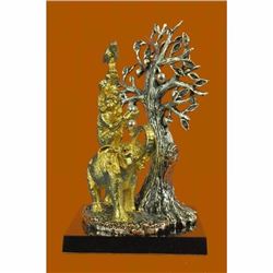 24K Gold Plated Bird, Rabbit, Monkey, Elephant and Tree of Life . Sculpture Gift