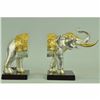 Image 1 : 24K Gold and Silver Plated Elephant Bookends Bronze Sculpture Figurine Figure