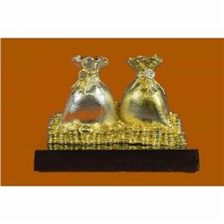 Bronze Sculpture 24K Gold Plated Symbol of Wealth Fortune Good Luck Figurine