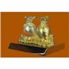 Image 2 : Bronze Sculpture 24K Gold Plated Symbol of Wealth Fortune Good Luck Figurine