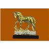 Image 1 : Art Deco Male Stallion 24K Gold plated Bronze Sculpture Statue Figurine Figure