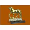 Image 2 : Art Deco Male Stallion 24K Gold plated Bronze Sculpture Statue Figurine Figure