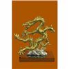 Image 3 : 24K Gold Silver Plated Chinese Dragon With Stones Bronze Sculpture Statue Figure