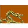 Image 5 : 24K Gold Silver Plated Chinese Dragon With Stones Bronze Sculpture Statue Figure