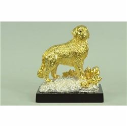 Golden Retriever SAR Military K9 Police Dog Bookend Bronze 24K Statue Tribute