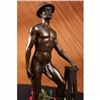 Image 5 : SIGNED BRONZE STATUE NUDE MALE GAY ART SCULPTURE DECO FIGURE FIGURINE