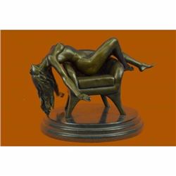 Details about  2 Pcs Handcrafted Sexy Nude Woman on Sofa Chair Bronze Sculpture Statue Figurine