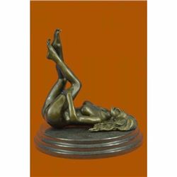 Naked Stripper Nude Hot Girl Bronze Statue Statue Marble Base Figurine Figure NR
