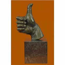 Handcrafted Original Thumbs Up Hand Bronze Sculpture Hot Cast Figure Figurine