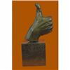 Image 4 : Handcrafted Original Thumbs Up Hand Bronze Sculpture Hot Cast Figure Figurine