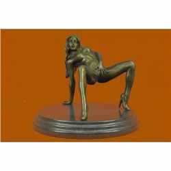 Nude Seductress Masturbating Bronze Sculpture Hot Cast Figurine Figure Home Deco