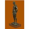 Image 2 : Signed Handcrafted Depict of Nude Gay Man Bronze Sculpture Marble Base Figurine