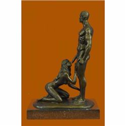 Signed Original Mavchi Oral Pleasure Masterpiece Bronze Sculpture Marble Statue