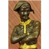 Image 2 : Hot Cast Zorro Bandit with Mask Gilt Bronze Sculpture Marble Base Figurine Decor