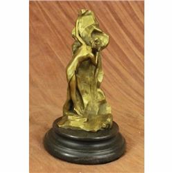 Peekaboo High Cast Polished Sexy Girl Art Nouveau Bronze Sculpture Figurine Sale