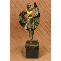 Arabian Girl With Lifting Skirt on Rug By Vienna Artist Bergman Bronze Sculpture