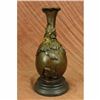 Image 1 : Signed Hot Cast Figural Vase Urn Bronze Sculpture Marble Base Statue Home Decor