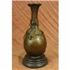 Image 4 : Signed Hot Cast Figural Vase Urn Bronze Sculpture Marble Base Statue Home Decor