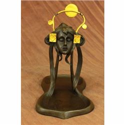 Art Nouveau Candy Dish Bronze Figural Sculpture Statue Figurine Figure Lost Wax