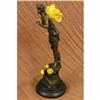 Image 2 : NUDE FAIRY 100% BRONZE FANTASY ART NOUVEAU WINGED WOOD NYMPH SCULPTURE STATUE