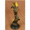 Image 3 : NUDE FAIRY 100% BRONZE FANTASY ART NOUVEAU WINGED WOOD NYMPH SCULPTURE STATUE