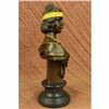 Image 3 : Art Nouveau Gold Patina Two Tone Beautiful Woman Bronze Sculpture Statue Figure