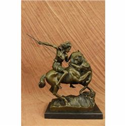 Amazon on Horseback Attacked by a Tiger August-Karl-Edouard Kiss Bronze Statue