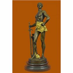 FRENCH BRONZE SCULPTURE FIGURE ENTITLED LE TRAVAIL AFTER MAURICE CONSTANT NUDE