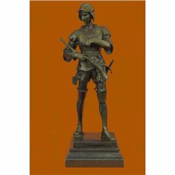 Bronze Sculpture Picault (Emile Louis), signed, Figure of Warrior, Le Devoir, 1