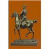 Image 2 : Handcrafted Detailed Roman Warrior on Horse by Fremiet Bronze Sculpture Statue