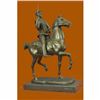 Image 4 : Handcrafted Detailed Roman Warrior on Horse by Fremiet Bronze Sculpture Statue