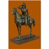 Image 2 : Impressive Mid Century French Cavalryman Bronze Sculpture Marble Base Figurine