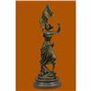 Image 1 : ROMAN CATHOLIC SAINT JOAN OF ARC Standing W/ Flag Sculpture Statue Bronze Figure