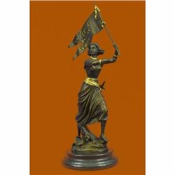 Art Deco by Gaudez Joan of Arc French Maid of Orleans Hot Cast Bronze Sculpture