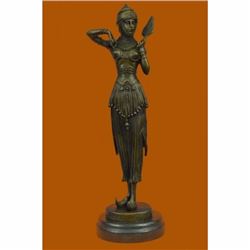 Signed Chiparus Detail Persian Princess Bronze Sculpture Marble Figurine