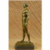 Image 2 : Signed Original Athletic Roman God Bronze Sculpture Marble base Statue FigurineCO
