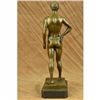 Image 3 : Signed Original Athletic Roman God Bronze Sculpture Marble base Statue FigurineCO