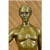 Image 5 : Signed Original Athletic Roman God Bronze Sculpture Marble base Statue FigurineCO