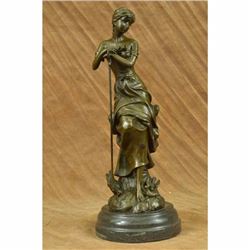 Dreaming by Auguste Moreau Art Deco Nouveau Elegant Classic Woman Bronze Statue