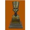 Image 1 : Miniature Signed Original Vitaleh Nefertiti Bust Egyptian Queen Bronze Classic