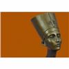 Image 5 : Miniature Signed Original Vitaleh Nefertiti Bust Egyptian Queen Bronze Classic