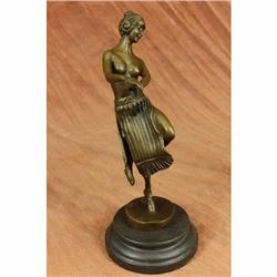 Signed Art Deco Dancer by Eichler Bronze Sculpture Statue Figurine Figure Decor