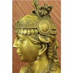 Egyptian Lady Le Caire by Cordier Bronze Female Bust Sculpture Statue Figurine