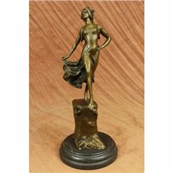 Art Nouveau Graceful fairly like Dancer Figurine Bronze Sculpture by M. Vallet